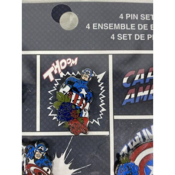 Loungefly Marvel Captain America Pin Set 4 Pack Exclusive - Picture 5 of 6